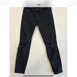 Topshop Jeans Women’s 29 Black Jamie Distressed Moto Jeans Skinny W29 Black